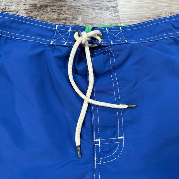 Polo Ralph Lauren Blue Swim Trunks Green Pony Logo Medium - Picture 3 of 8